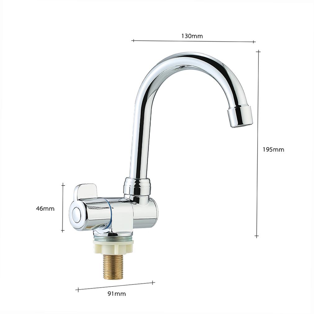 Rotating RV Faucet Deck Wall Mounted Kitchen Faucet for Recrtional Vehicle Motorhome Travel Trailer