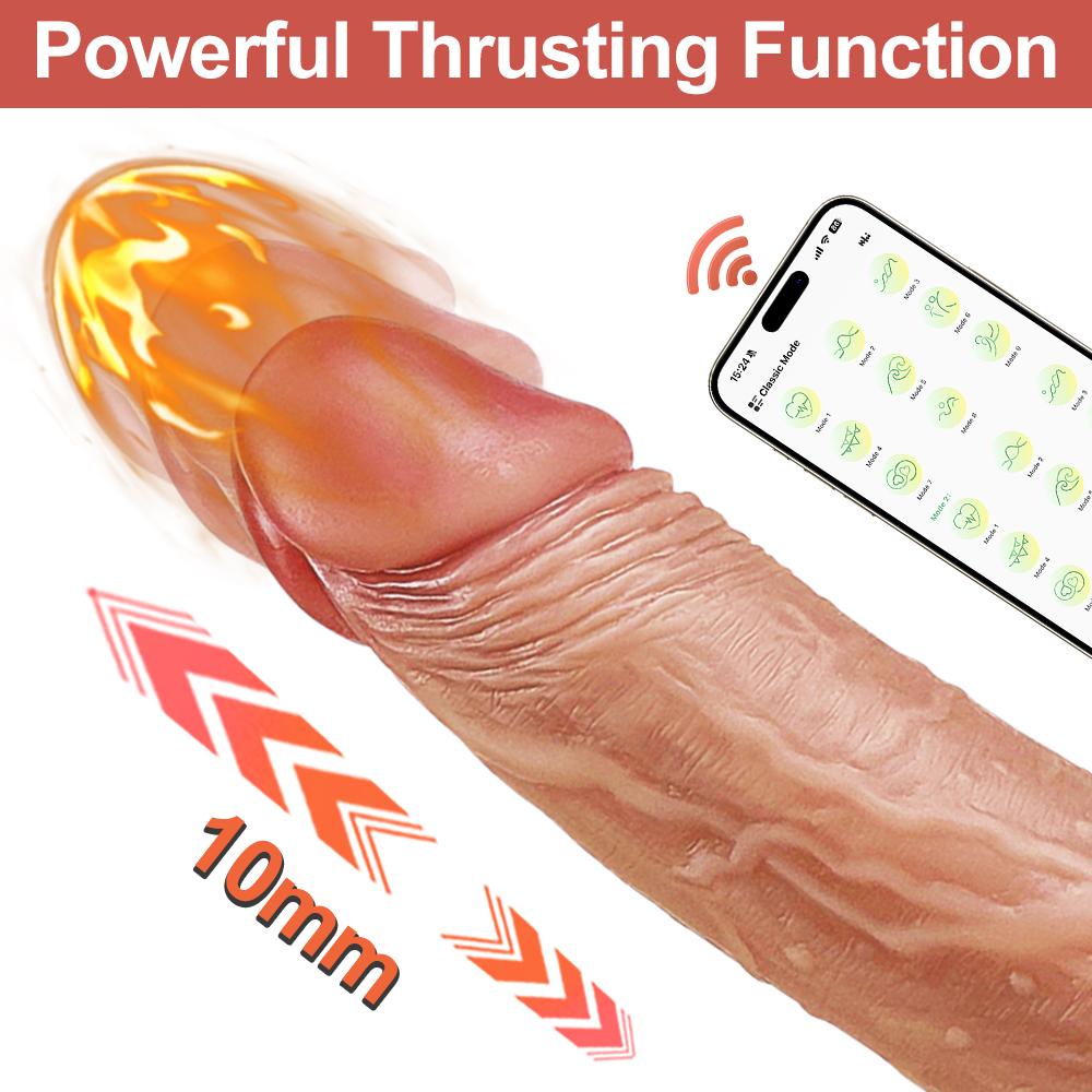 Spina anale con vibratore realistico per vibratore con 9 vibrazioni e 9 modalità telescopiche per donna, giocattolo sessuale con aspirazione per silicone liquido Paly a mani libere