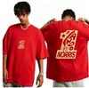 2026 Men Black Racing Style Graphic T Shirt Front And Back Print Oneck Short Sleeve Streetwear Casual Tees For Men