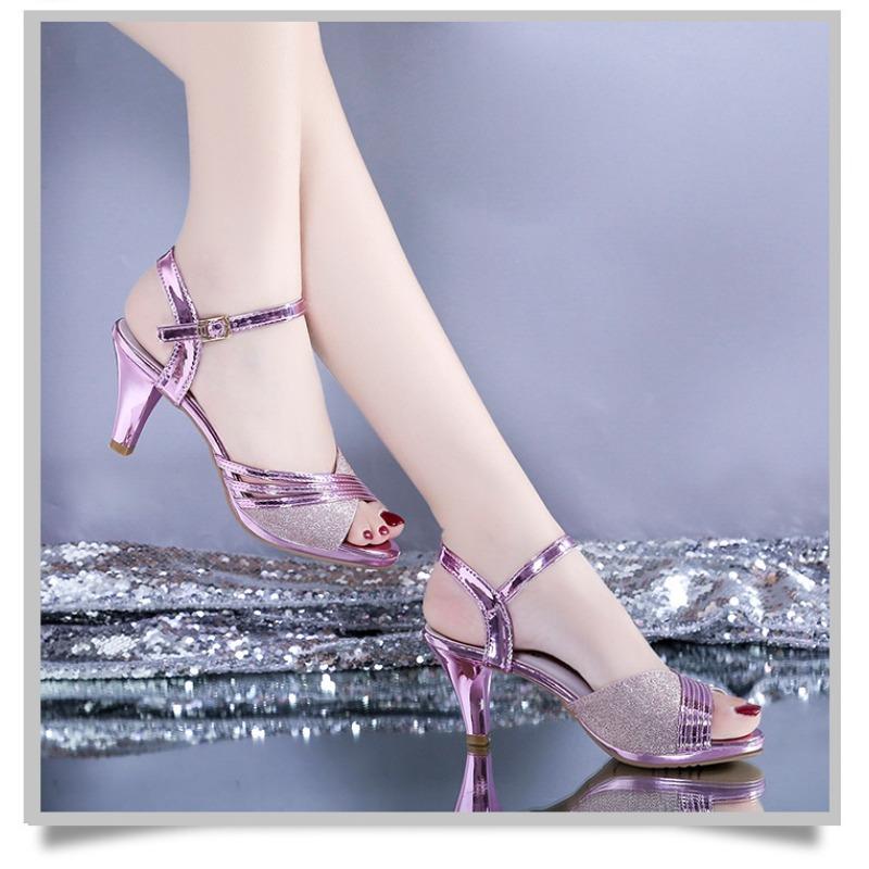 Summer New Korean Style Women's Stiletto High Heel Sandals Sexy One Buckle Peep Toe Sandals