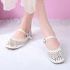 Fashion Low Heel Flats Fashion Round Head Shallow Mouth Sequin Mesh Breathable Line with Soft Sole Anti-slip Wear Sandals