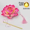 Ancient Style Lotus Lantern Creative Design Warm Light Flower Lamp Handmade Flower Elegant Tassel Handheld Light Dance Show