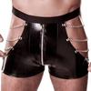 Men's Lingerie PU SM Sexy Set, Men's Clubwear, Performance Costume, Chain Restraint Outfit