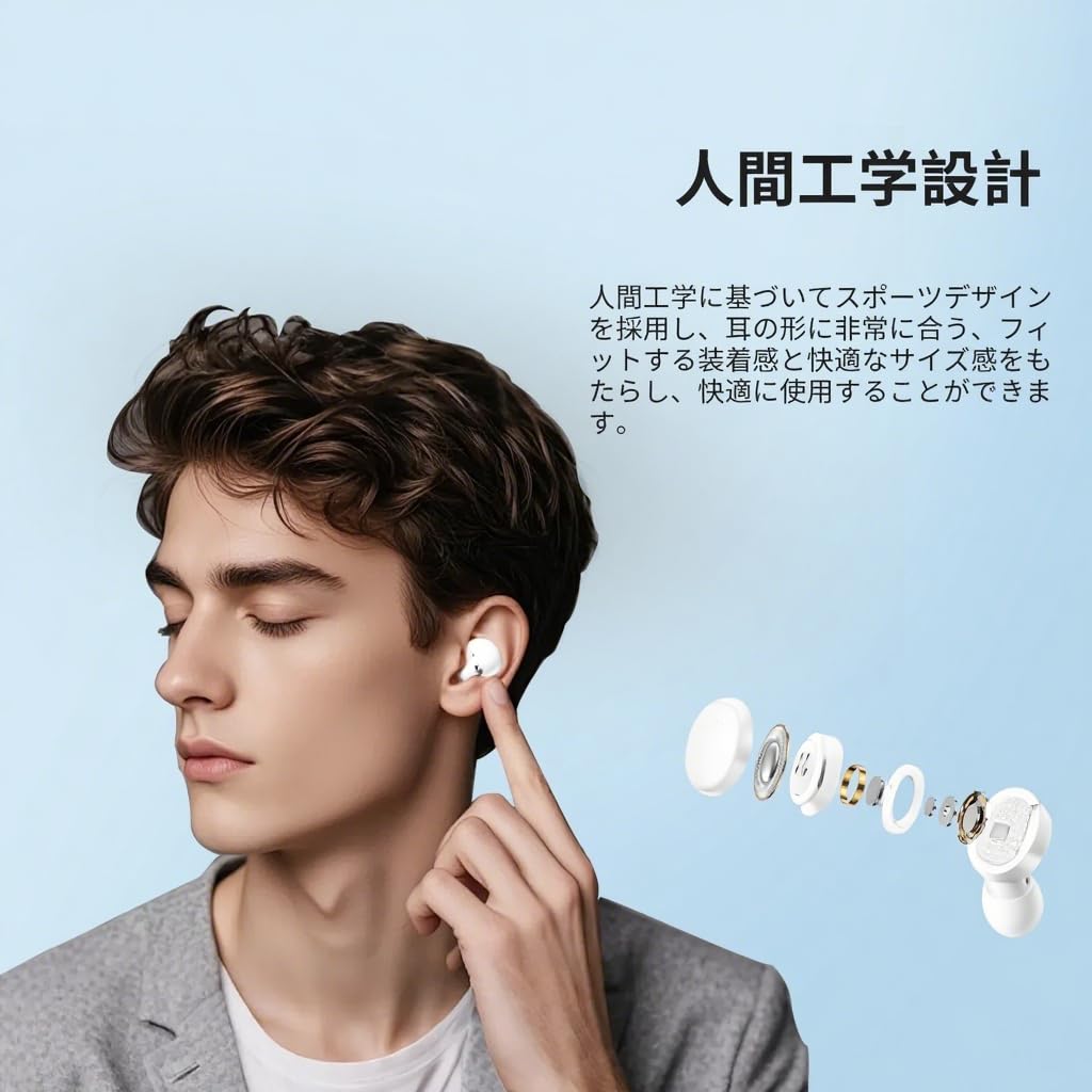 Bluetooth Earphones, Wireless Earbuds with Volume Control [2025EDR + Bluetooth 5.4] Compatible with iPhoneAndroidiPad, Instant Connection, Smart ENC