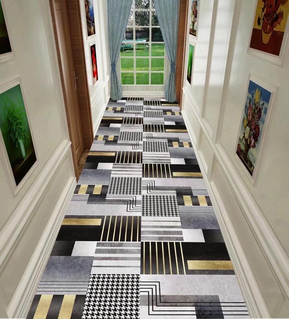 Modern Runner Long Corridor Carpets Washable Luxury Hallway Decor Home Floor Mats Entryway Rug