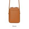 New Lychee Pattern Soft Leather Vertical Zipper Mobile Phone Bag Niche Design Large Capacity Women's Shoulder Messenger Bag