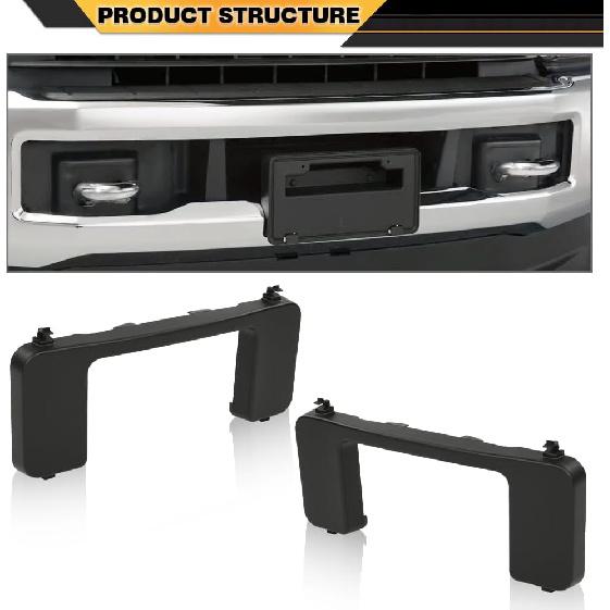 Front Bumper Tow Hook Bolt Cover Cap Pair Compatible with Ford F250 F350 Super Duty 2017-2022