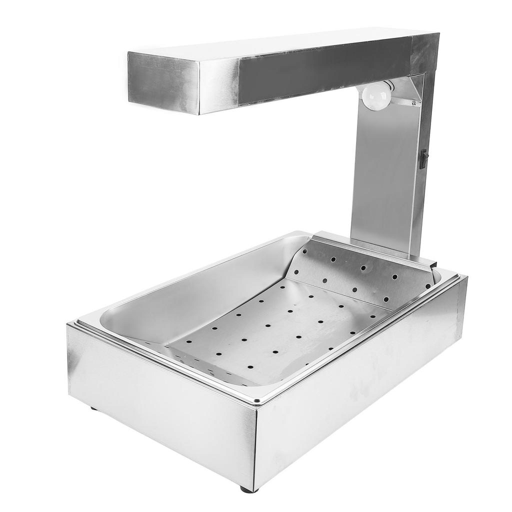 French Fry Food Warmer 1000W Stainless Steel Commercial Heat Lamp Food Warmer with E27 25W Bulb for
