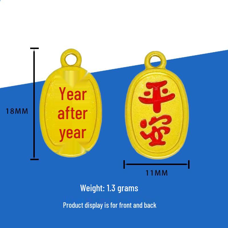 Gold Style High Retention Ancient Method Peaceful Yellow Tag Pendant Bracelet DIY Accessory