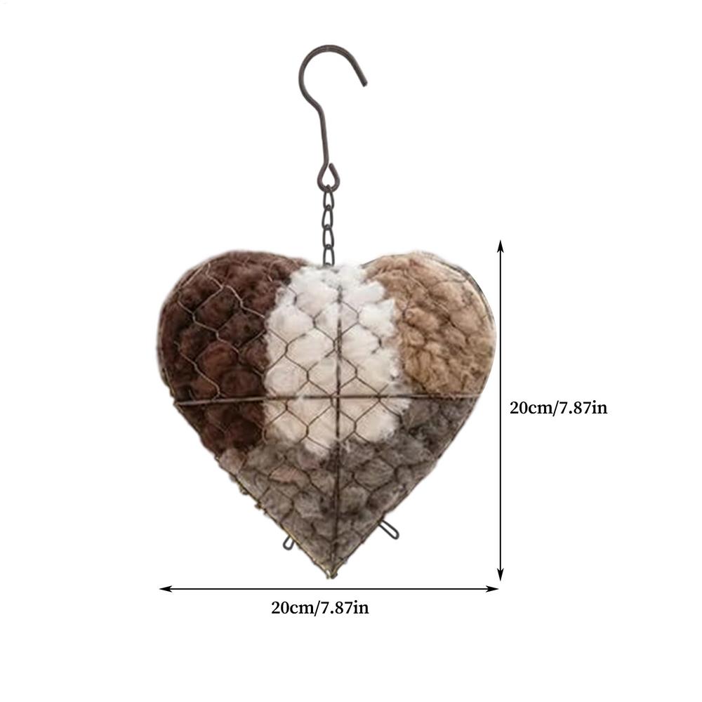 

Handmade Fiber Bird Nesting Heart Autumn Winter Warm Bird House Nest For Hummingbird Pet Parrot Squirrel Hamster Hanging Cage шоколадний