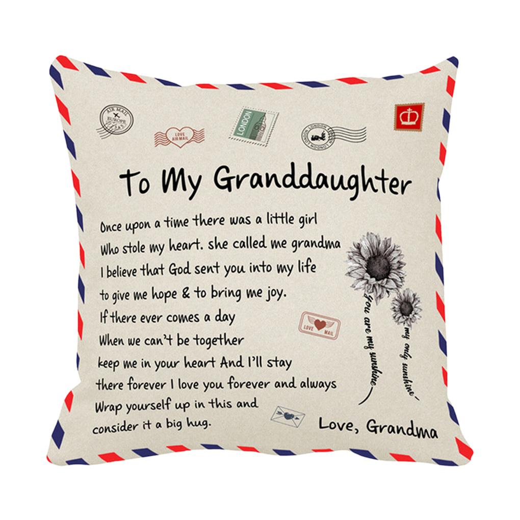 Pillow Cover Fiber Square Throw Pillow Cover Lettering Washable Sofa Cushion Case 45x45cm Best Gifts for Children Parents Family
