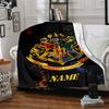 Custom Name Hogwarts Crest blanket for Couch & Bed, Plush Cozy Fuzzy Blanket Super Soft & Warm Blankets for Fall and Winter. 090893