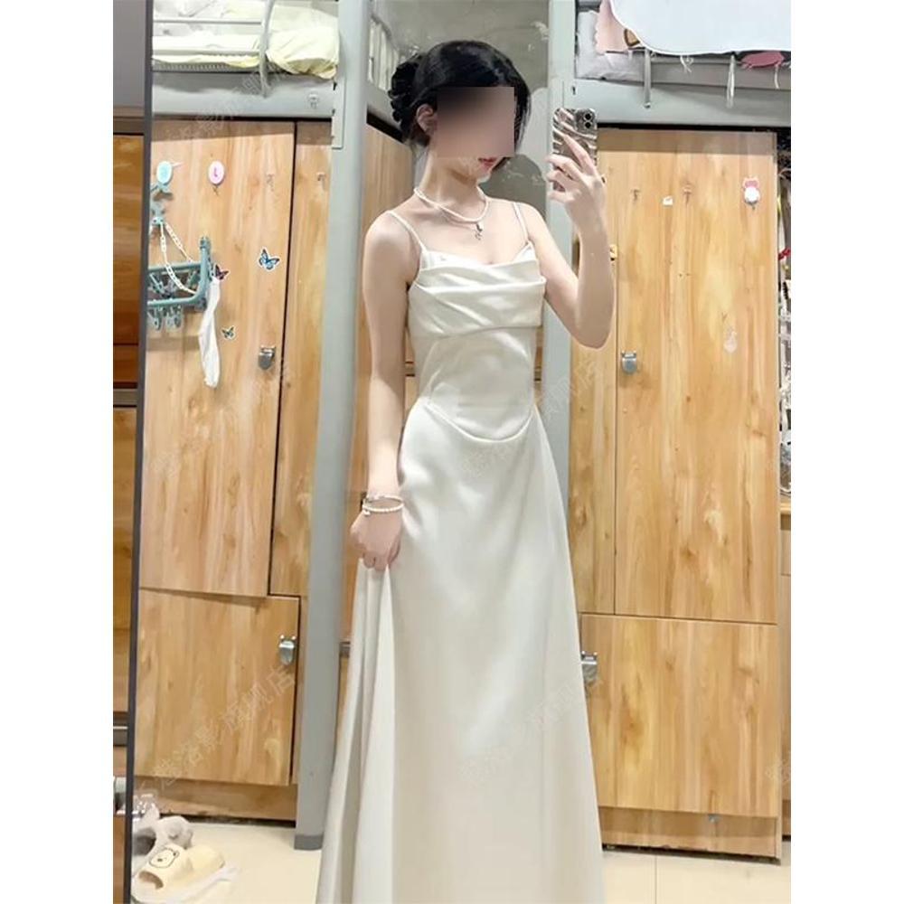 V-neck fashion casual suspender dress gentle temperament waist banquet dress dress summer