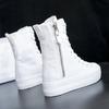 Frühling Herbst Damen Schuh Leinwand Lässig High Top Schuhe Stiefel Schnürung Reißverschluss Bequem Flacher Stiefel Sneaker Tenis Feminino