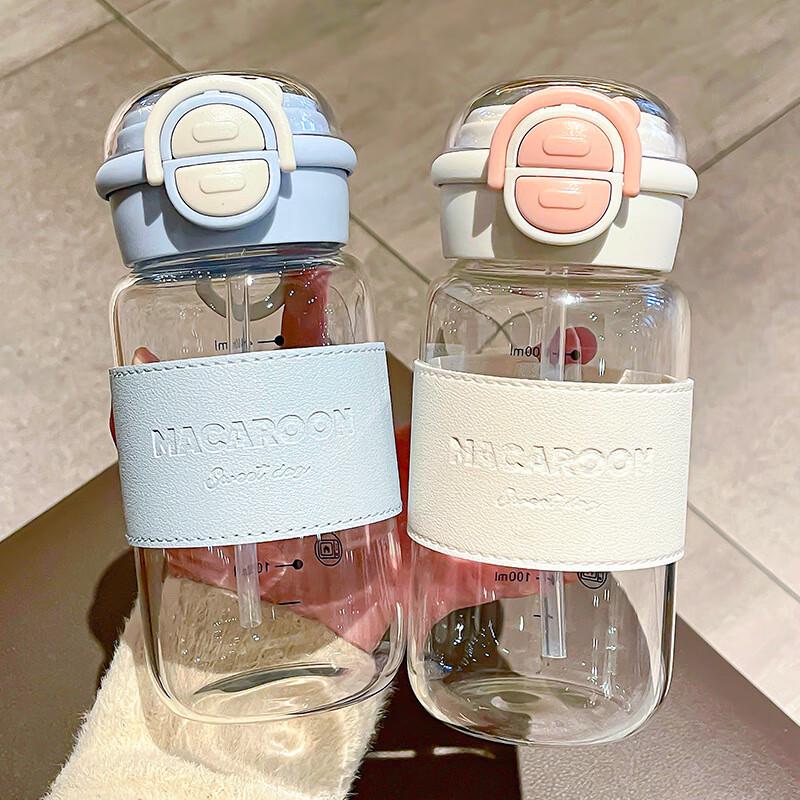 

WZ Planet Dual-Drink Glass Water Bottle with Scale - 450ML