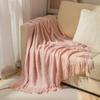 Knitted Blanket Sofa Blanket Cover Blanket Tassel Thin Blanket Office Air Conditioning Blanket Bay Window Blanket Summer Nap Blanket All-season