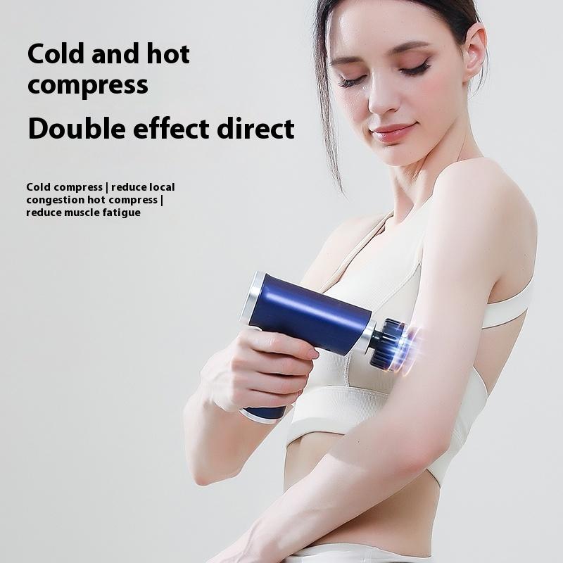 New Electric Massage Gun With Heat Cold 9 Gears Multifunctional Fascia Gun Home Portable Gym Use Small Quiet Handheld Massager