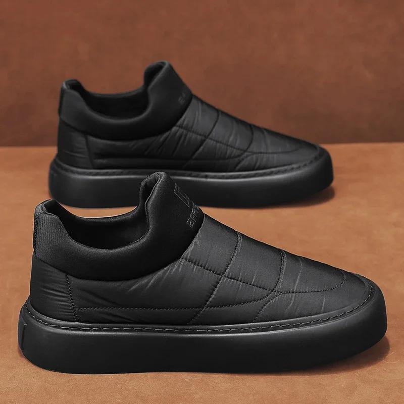 

Зимняя модная горячая вещь, удобная повседневная обувь на одну ногу, простая, универсальная и удобная, новая мужская хлопковая обувь 39 чёрный