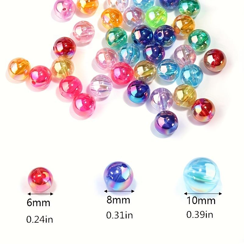 100pcs Mixed AB Color Acrylic Beads Iridescent Shifting Colors Round Beads for Jewelry Making, DIY Crafts Beads for Jewelry Making, Creative Crafting