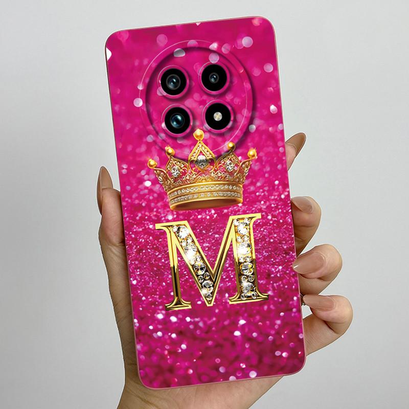 Liquid Silicone Crown Letter Phone Case For Realme 13 Pro Plus 13Pro 13ProPlus 5G Shockproof Camera Lens Protect Soft Back Cover