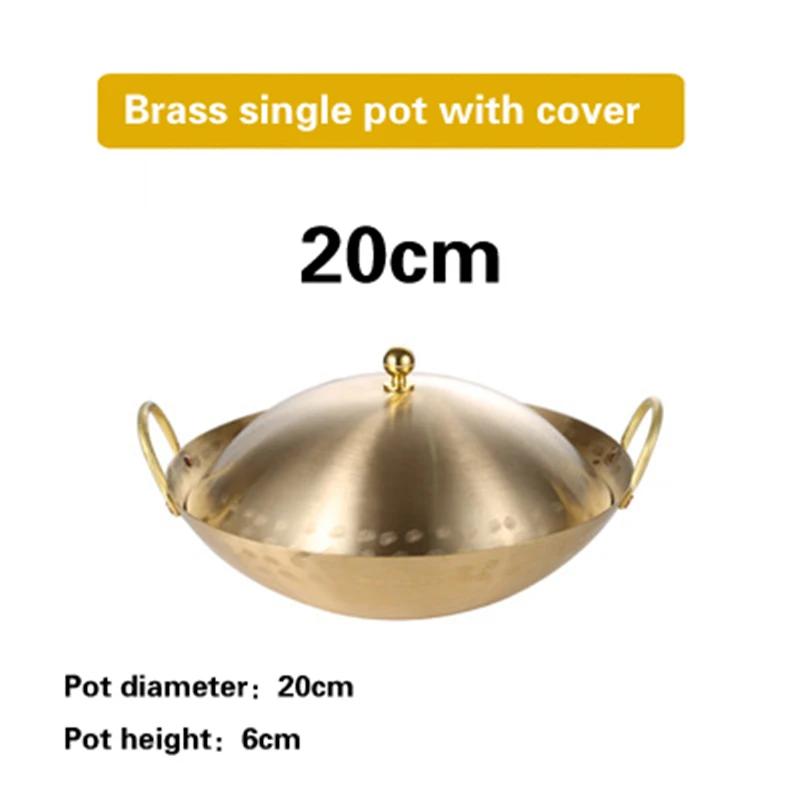 Pure Copper Dry Pot Cooking Hot Pots Thickened Creative High-grade Pot  Golden Alcohol Stove Panela Cooking Pot Pots and Pans