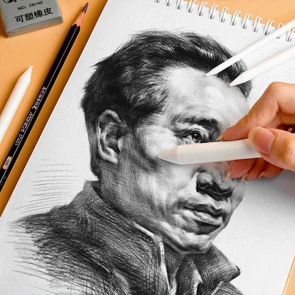 8/6Pcs Blending Smudge Stump Stick Tortillon Sketch Art White Drawing Charcoal Sketcking Tool Rice Paper Pen artist Supplies