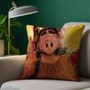 Tv Series Alf Pillow Case Anti-Dustmite Pillowcase Invisible Zipper Silky Short Plush Sofa Cushion Cover