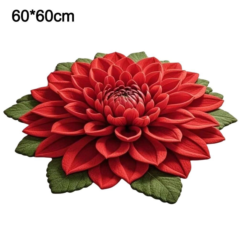Special-shaped 3D Flower Carpet Non-slip Absorbent Bathroom Floor Mat Soft Dirt-resistant Door Blanket