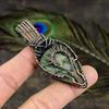 Malachite, Moonstone Copper Wire Wrap Jewelry Pendant 2.84" k0y43