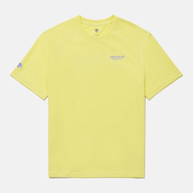 DESCENTE Movement Back Graphic Short Sleeve T-Shirt Yellow Sr211Ets55