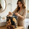 Quilted Laundry Storage Basket Medium Size 16X22 Inches Fabric Storage Bin with Handles for Clothes Toys and Household Items