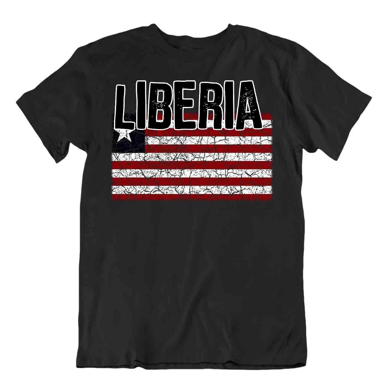 Flag T-Shirt Liberia Fashion Country Souvenir Gift Tee Pride logo M