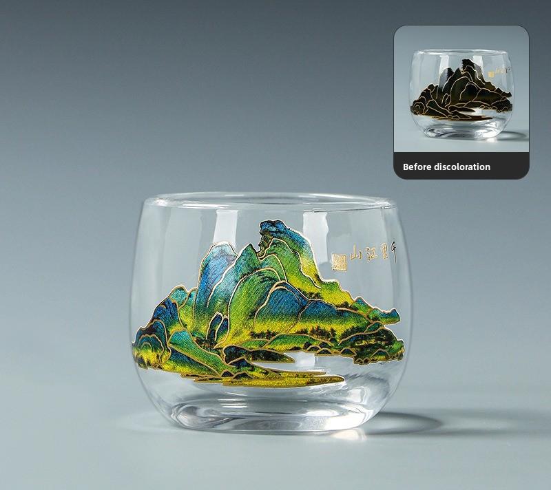 

Change color in case of heat, glass, kung fu tea cup, tea cup, household guest cup good-looking 200ml