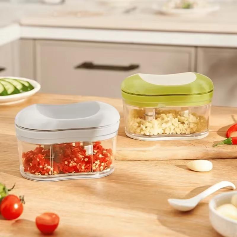 Manual Garlic Cutter Portable Home One-handed Pushable Telescopic Garlic Slicer Stainless Steel Blade Garlic Cutter