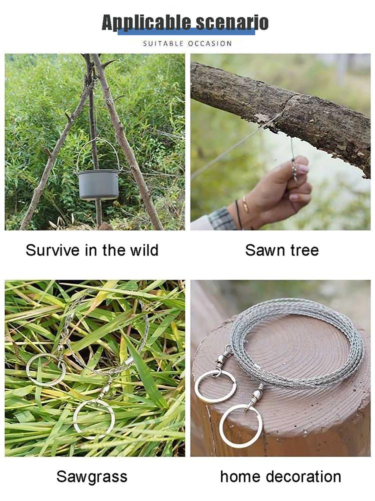 Mocna Piła Drutowa ze Stali Nierdzewnej Cięcie Drzewa Ręczna Piła do Metalu Lina do Przetrwania na Zewnątrz Cięcie Drewna Wyposażenie do Przetrwania w Wodzie i na Trawie