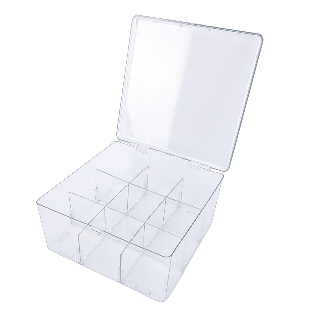 Trading Card Storage Box 9 Grid Card Organizer Detachable Holds 1500 Cards with Lid Dust Proof for Collectors