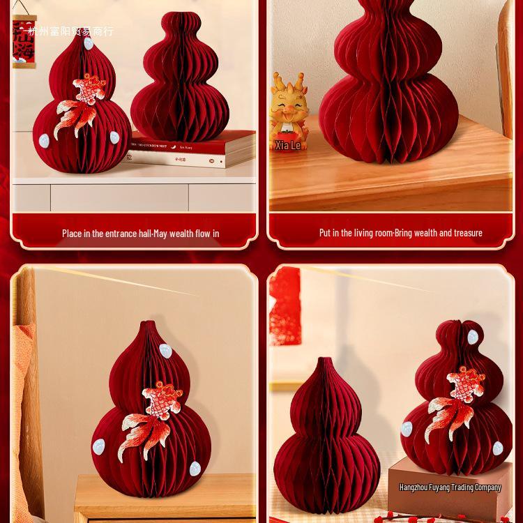 Housewarming Prosperity Gourd: Three-Dimensional Home Ornament for Living Room Tabletop