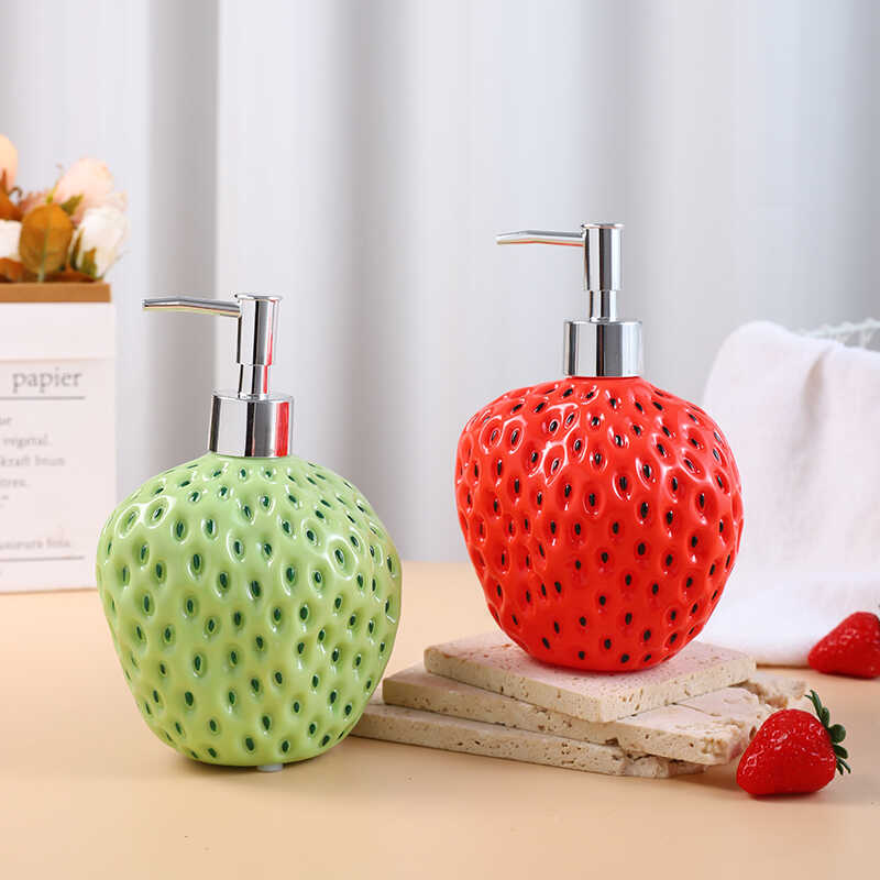 Creative Strawberry Hand Sanitizer Bottle Bathroom Shampoo Shower Gel Bottle Separately Wash Basin Lotion Bottles Home Accessori