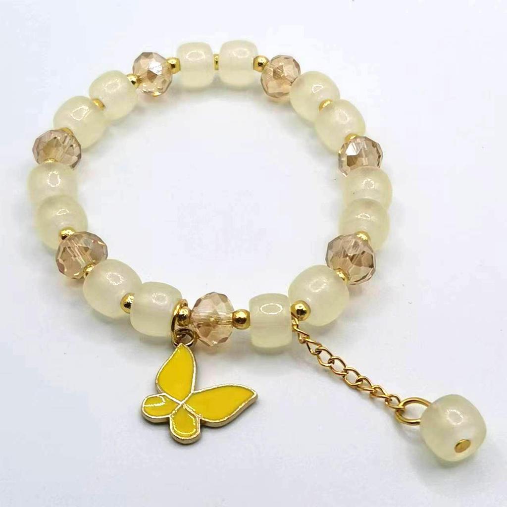 Elegant Crystal Butterfly Beaded Bracelet
