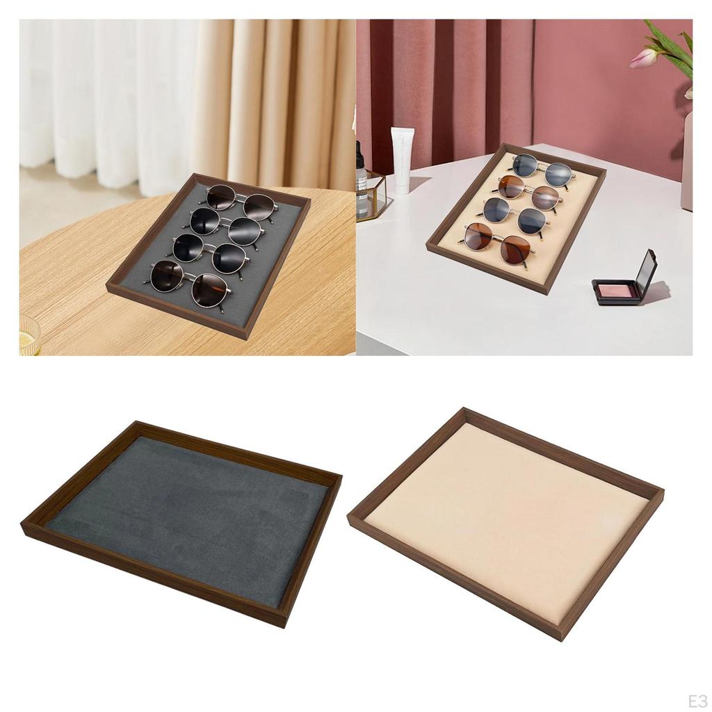 Jewelry Display Tray Bracelet Necklace Holder Wooden Trinket Dish Storage for NightStand Shop