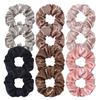 12pcs Colorful Satin Hair Bands for Intestine, Hair Accessories, Hair Coils, Horse Tail Hair Pieces, Beautiful and Informal for