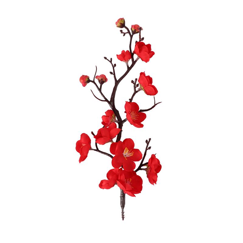 4pcs/set Red Artificial Flower Silk Plum Blossom Branch Faxu Flower Bouquets for Table Wedding Bouquet Home Decor