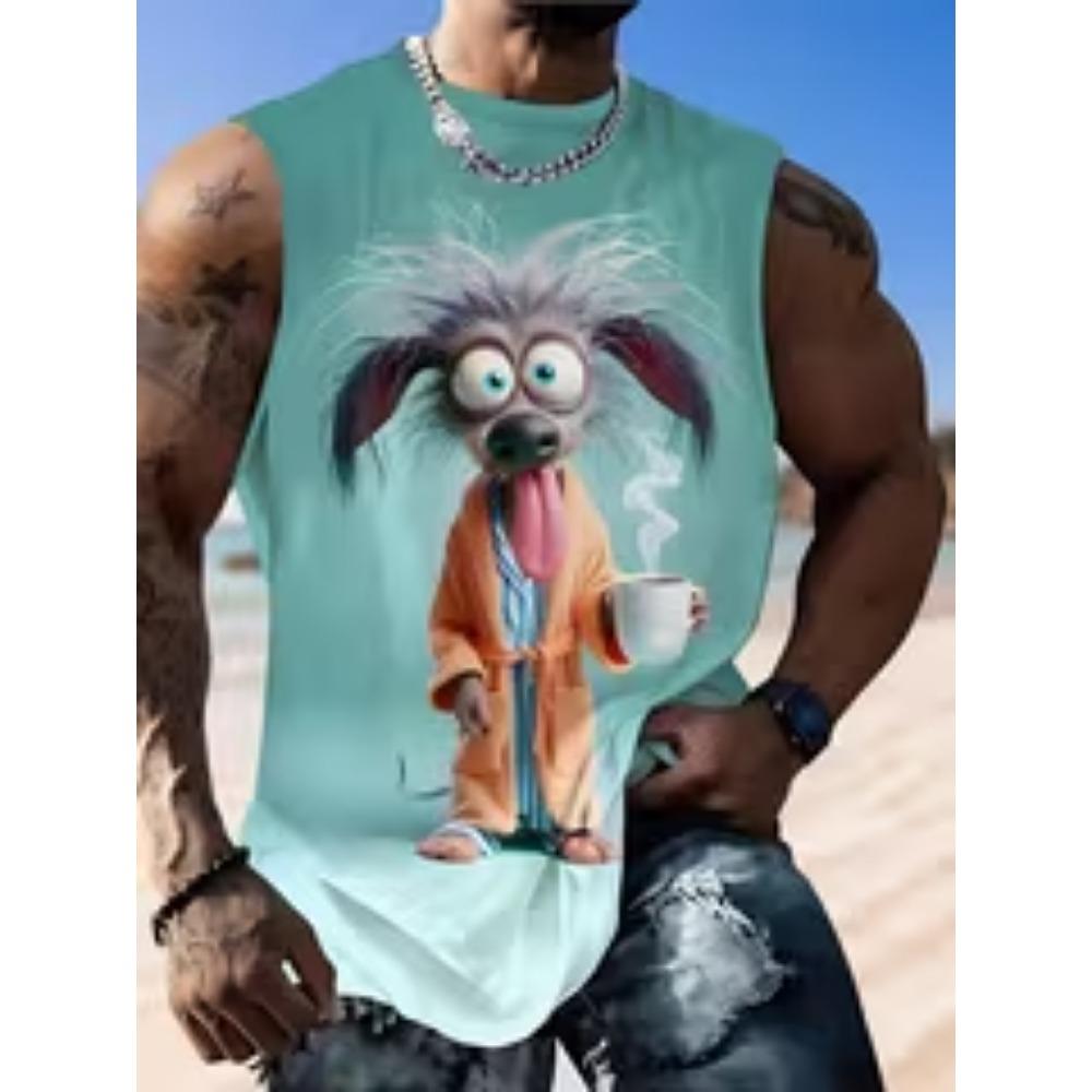 Plus Size Men S Casual Trendy Print Vest S