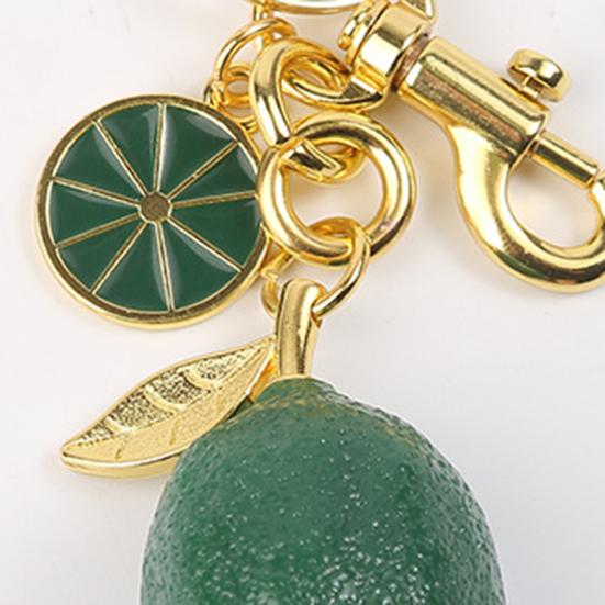Resin Keyring Summer Vitality Lemon Shape Charm Keychain Couples Friends Key Chain Portable Car Bag Door Keychain
