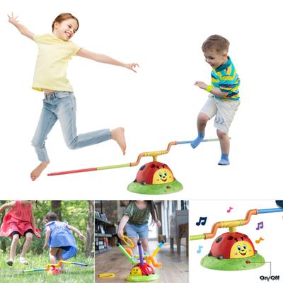 Jump And Toss Toy 2-in-1 Musical Jumping Toy Indoor Outdoor Games Ring-Toss