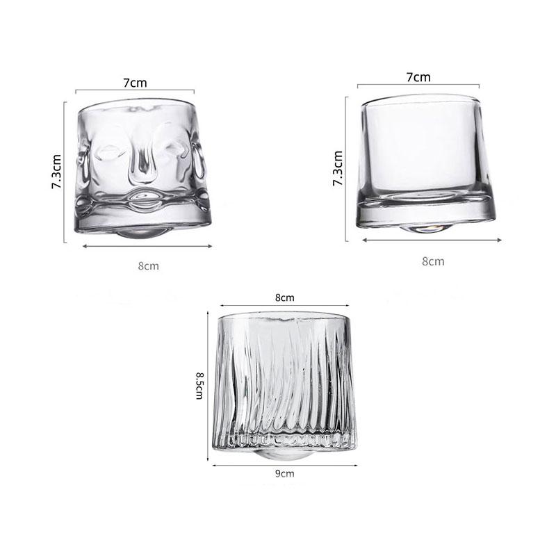 300ml Creative Rotating Whiskey Glass Foreign Wine Glass Unique Design Wine Glass Without Base Ice Hockey Cup Elegant Glassware
