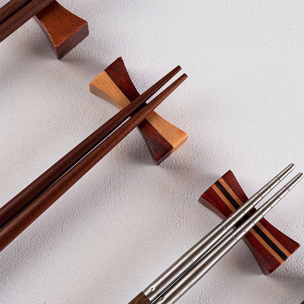 6Pcs Japanese Style Fork Wooden Chopstick Rest Chopstick Holder Kitchen Tableware Chopstick Pillow