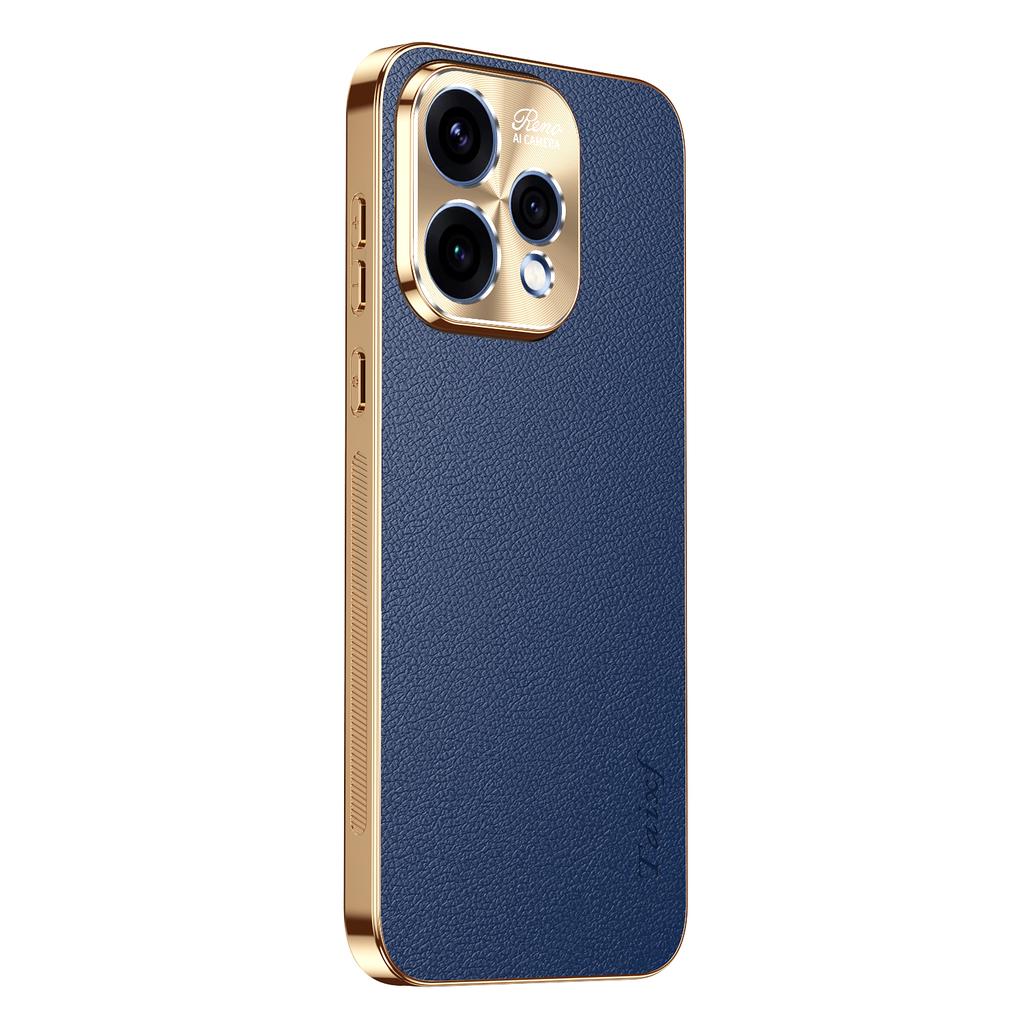 Texture Lichee Pattern PU Leather Cover For Oppo Reno 15F 15C Plating Shockproof Phone Case For Reno 15F 15 C Bumper Shell
