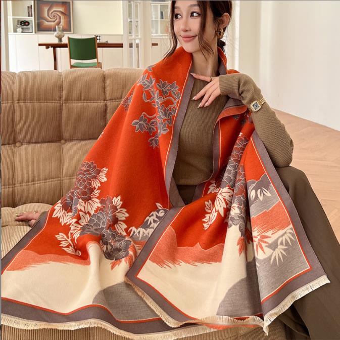 New Arrival Women'S Scarl Thickening Warm Pashmina Cashmere Scarf Female Autumn Winter Soft Scarf Shawl Multipurpose Blanket