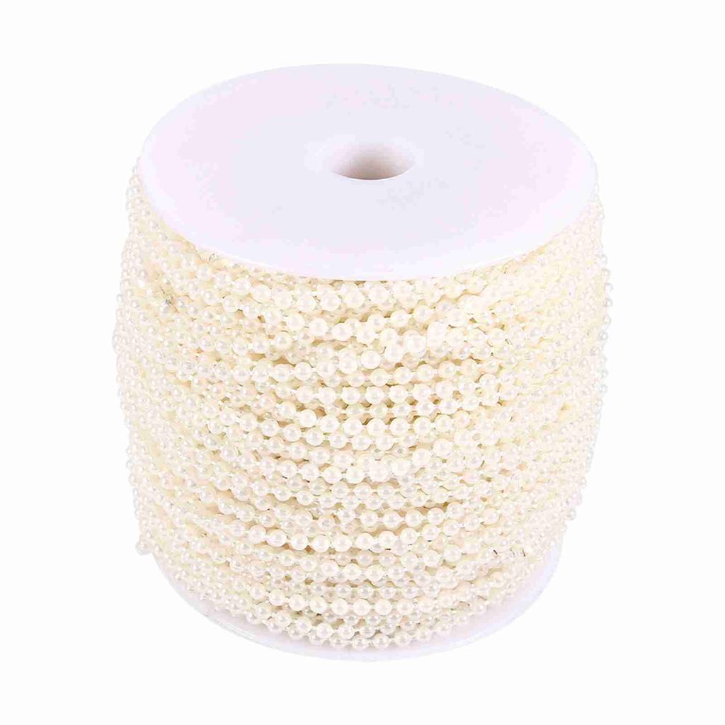 50M Roll 3mm Fishing Line Pearls String Beads Chain Garland Wedding Decoration Centerpieces White